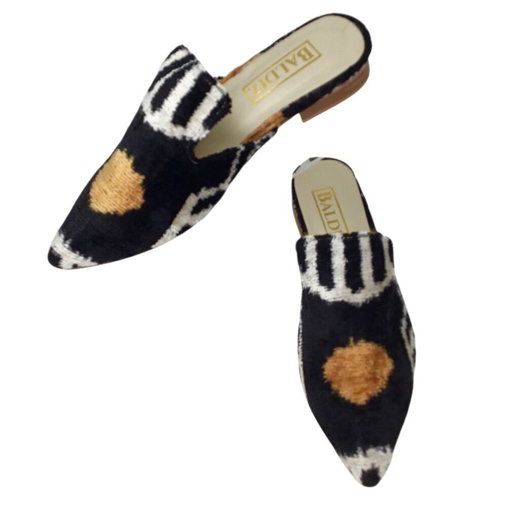 Baldiz Amelia Slide NWOB Mules Size 37 or 6-6.5 Handmade Turkey Ikat Tapestry